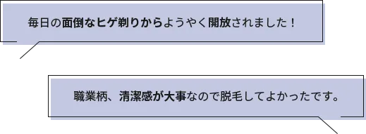 毎日の面倒なヒゲ剃りからようやく開放されました!